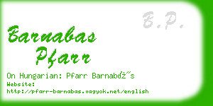 barnabas pfarr business card